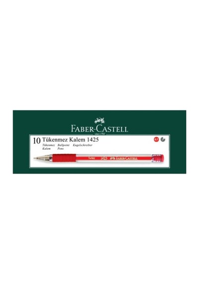 Faber-castell 1425 İğne Uçlu Tükenmez Kalem 10'lu Paket Renk - Kırmızı