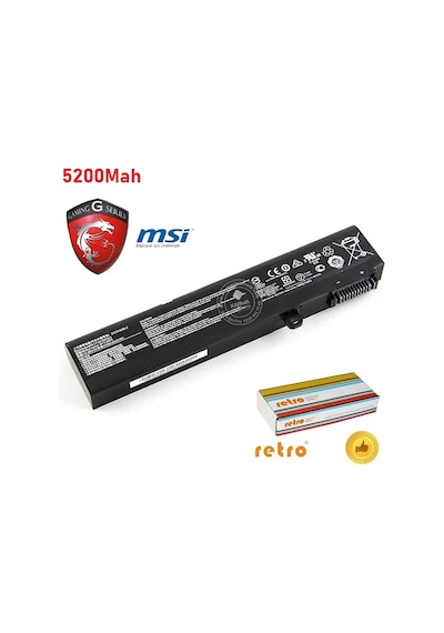 MSI Uyumlu Pro GP62 2QE 7RD 7RDX GE72 6QF Batarya, Pil 5200Mah