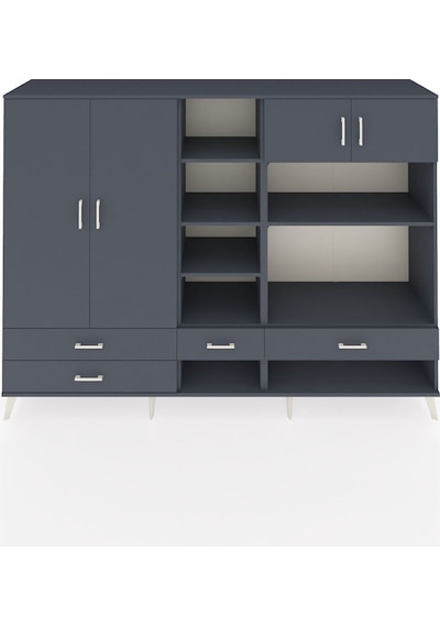 Hyperion Dolap 12 Raflı 4 Çekmeceli 4 Kapaklı 220x44x163 Antrasit Antrasit-antrasit Hyperion Dolap 12 Raflı 4 Çekmeceli 4 Kapaklı 220x44x163 Antrasit Antrasit-antrasit
