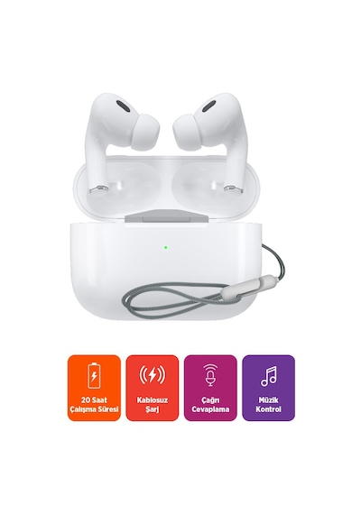 Polosmart Pbs167 Kablosuz Bluetooth 5.3 Kulaklık Type-c Dokunmatik Kontrol Wireless Şarj Beyaz