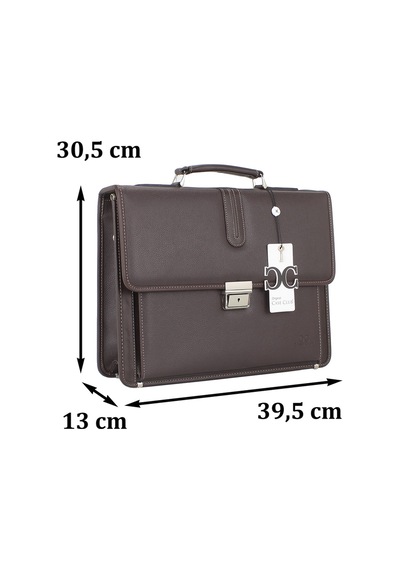 Case Club Laptop Evrak Çantası 14 İnç - 15,6 İnç Kilit Mekanizmalı Omuz Askılı Kahverengi