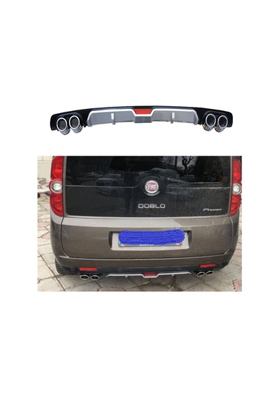 Fiat Doblo 12-2019 Difüzör Arka Tampon Eki 4 Egzoz Çıkışlı