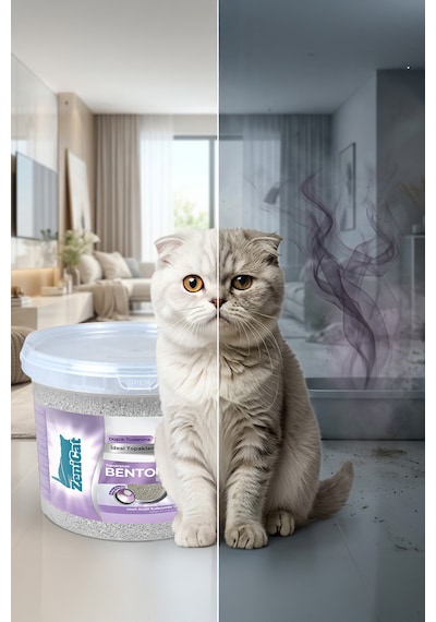 Bebek Pudralı Bentonit Kedi Kumu 2x10 Lt - İnce Taneli, Güçlü Topaklanan, Uzun Süreli Ferahlık, Kovalı