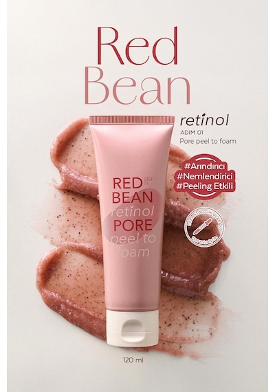 Lexroo Retinol İçerikli, Gözenek Arındırıcı Yıkama Köpüğü Red Bean Retinol Pore Peel To Foam 120 Ml