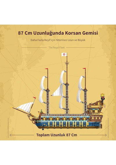 Reobrix 66011 Kraliyet Filosu Gemisi Yaratıcı Yapı Blok Seti Building Blocks The Royal Fleet The Sun - 2830 Parça