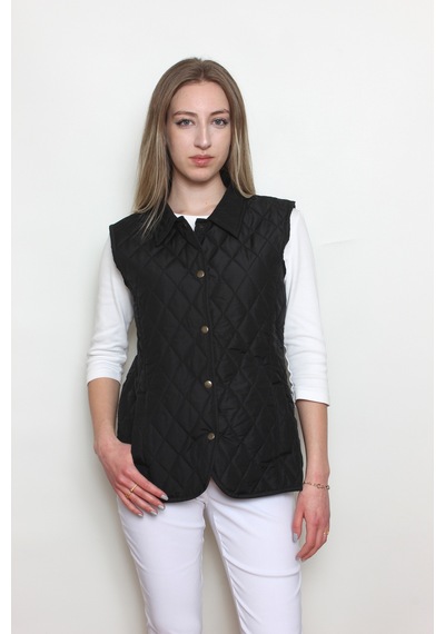 CottonCool Kadın Kapitone Yelek Siyah