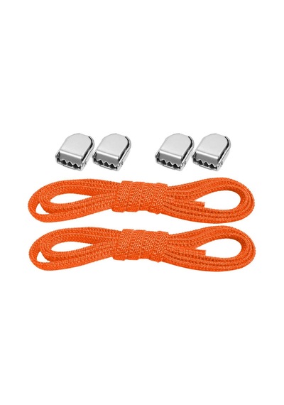 Akıllı Kilitli Ayarlanabilir 1 Çift Turuncu Neon 6 Mm Lastik Pratik Bağcık Turuncu