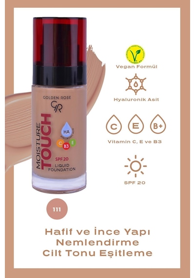 Moisture Touch Liquid Foundation Spf20 No: 111 Nemlendirici Etkili Fondöten