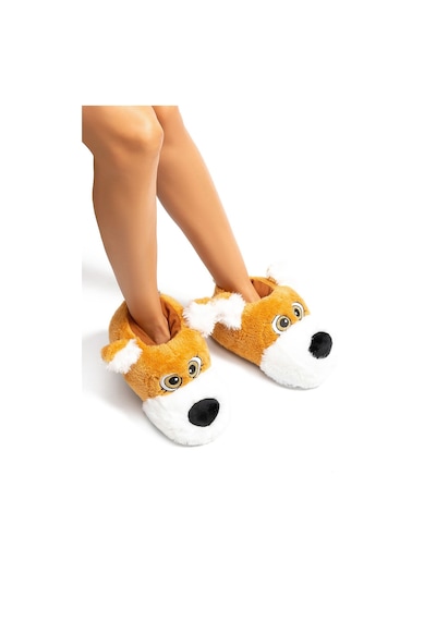 Twigy Lulu Kadın, Garson Boy Hayvanlı Panduf Kahverengi 36/41 EE0538 Kahverengi