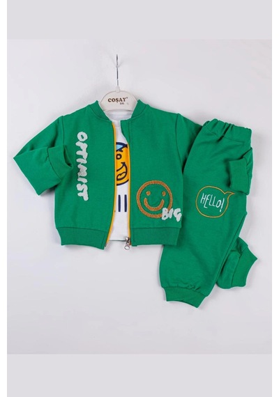 Veraura Lifestyle Optimist Nakışlı Erkek Bebek Takım Açık Yeşil