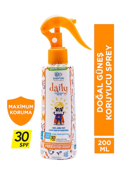 Babyton Bebek ve Çocuklar Için Doğal Güneş Koruyucu Sprey 200 ML