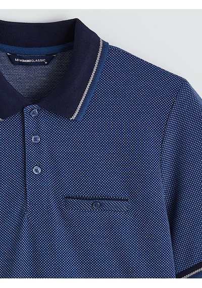 Lcwaıkıkı Classic Lacivert Polo Yaka Kısa Kollu Pile Erkek Tişört