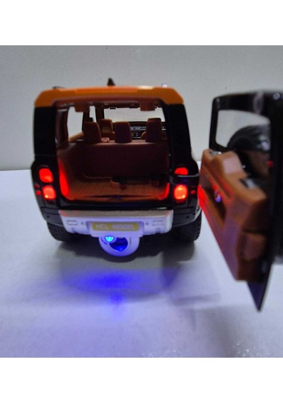 Diecast Model Metal Oyuncak Araba Land Rover Jip Defender Modifiyeli Koleksiyon Jeep 20cm Suv Oranj Diğer