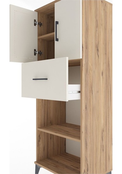 Hyperion Dolap 3 Raflı Tek Çekmeceli 2 Kapaklı 60x44x163 Çam-aytaşı Atlas Çam