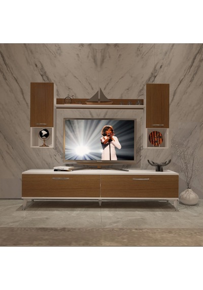 Decoraktiv Eko 5da Mdf Std Silver Tv Ünitesi Tv Sehpası Beyaz - Ceviz
