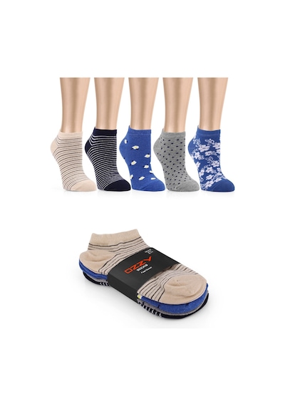 Ozzy Socks 5 Çift Eğlenceli Desenler Kadın Patik Çorap Ozzyp004 Renkli