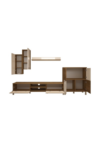 Decoraktiv Eko 6 Mdf Dvd Krom Ayaklı Tv Ünitesi Tv Sehpası Pera - Beyaz