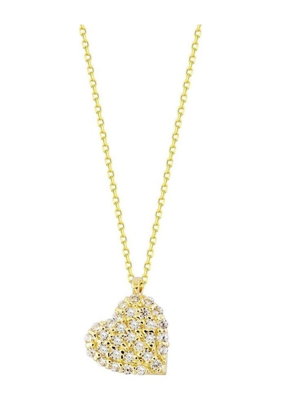 Kalp'Li Altın Kolye Taşlı 14K Gold Minimal