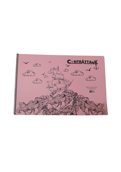 3 Adet Plastik Kapak Spiralli Resim Defteri 35 X 50 Cm 25 Yaprak