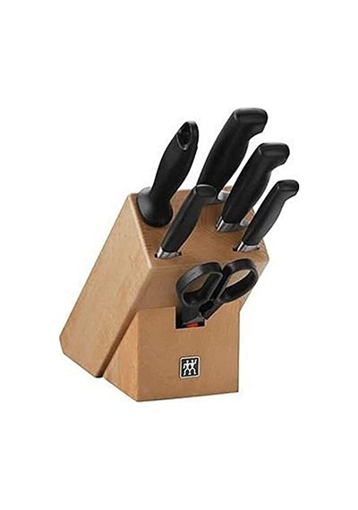 Chef 2 Blok Bıçak Seti Paslanmaz Çelik Ve Ahşap Siyah Çok Renkli