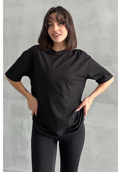 Kadın Oversize T-shirt Siyah