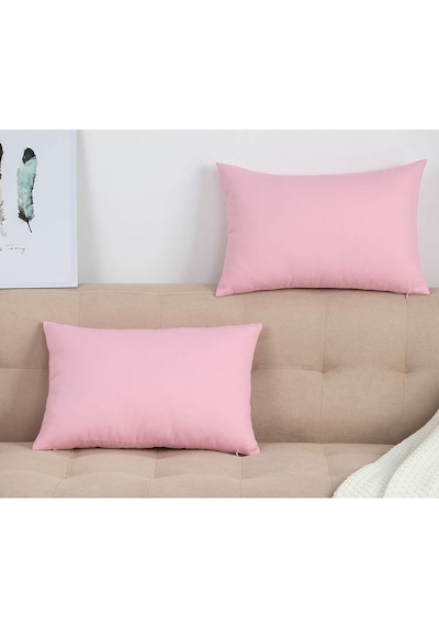 Lionas Düz Pamuklu 2'li Yastık Kılıfı 50x70 Pudra Pudra
