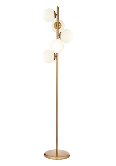 Uzel 5 Başlıklı Eskitme Modern Tasarım Metal Lambader