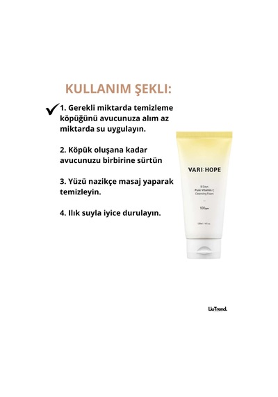 Varı Hope Varı:hope 8 Days Pure Vitamin C Cleansing Foam 120 Ml C Vitamini İçeren Temizleme Köpüğü