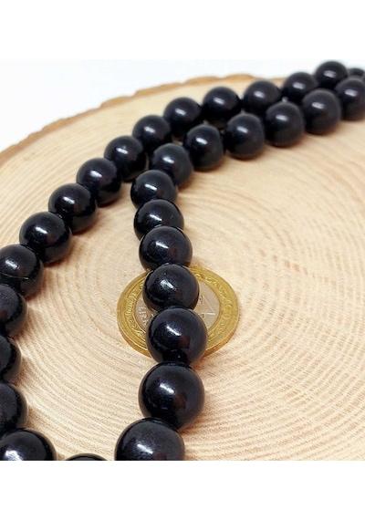 Yasamtohumu Shungite Şungit Taşı Dizi 12mm Gümüş