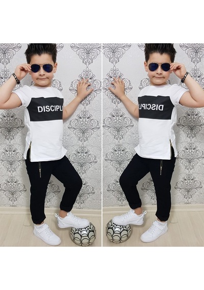 Turuncu Gardrop Fermuar Detay Tişört Ve Kot Pantolon Takım Çok Renkli