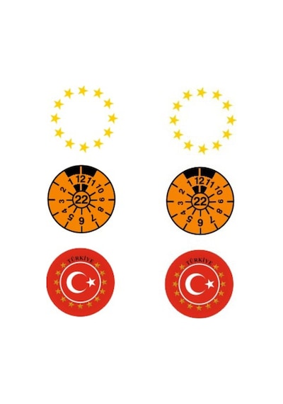 Appcity 6'Lı Plaka Pul Seti , Avrupa Birliği Yıldız Sticker ,