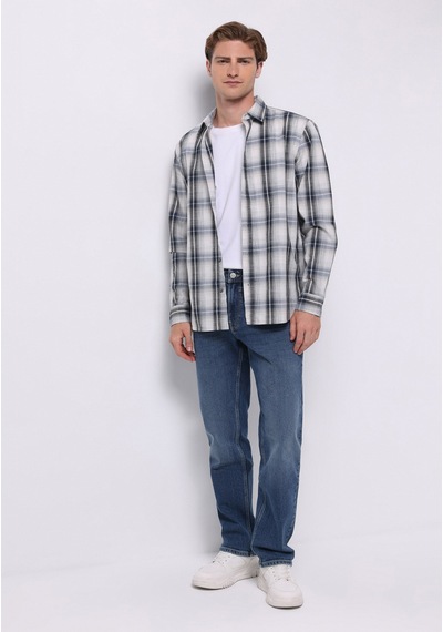 Colin's Colins Regular Fit Shirt Neck Ekoseli Erkek Gri Uzun Kol Gömlek Cl1075650 Q1.v1 Grc Gray Check