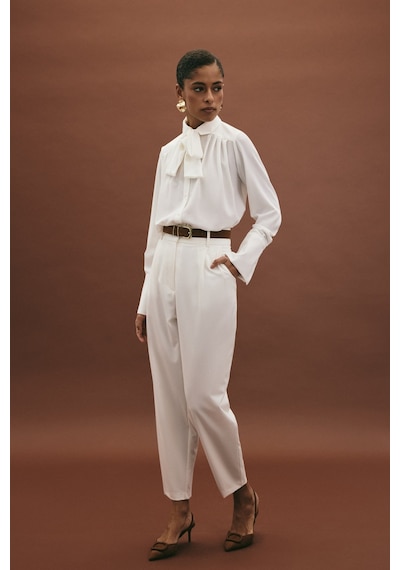 Sateen Lena Havuç Pantolon - Ekru-136962 Ekru