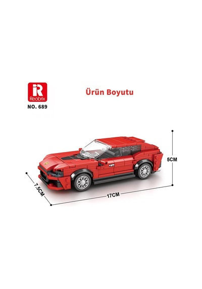 Reobrix Technic 689 Ferrari Purosangue Spor Araba Yaratıcı Yapı Blok Seti Building Blocks - 416 Parça