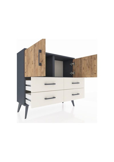 Arges Şifonyer 2 Raflı 4 Çekmeceli 2 Kapaklı 88x30x80 Antrasit-çam/aytaşı Çam/aytaşı Arges Şifonyer 2 Raflı 4 Çekmeceli 2 Kapaklı 88x30x80 Antrasit-çam/aytaşı Çam/aytaşı