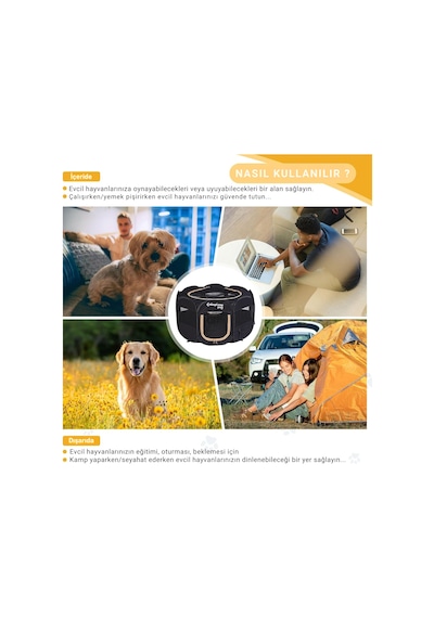 Kingcamp Pets Ancona S Portatif Köpek Çadırı Siyah Çok Renkli