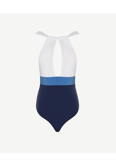Yargıcı Dekolteli Halter Yaka Mayo 25ykbw1037b 004 Lacivert