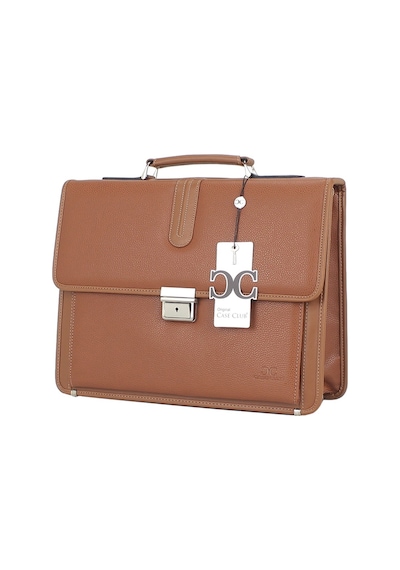 Case Club Laptop Evrak Çantası 14 İnç - 15,6 İnç Kilit Mekanizmalı Omuz Askılı Taba
