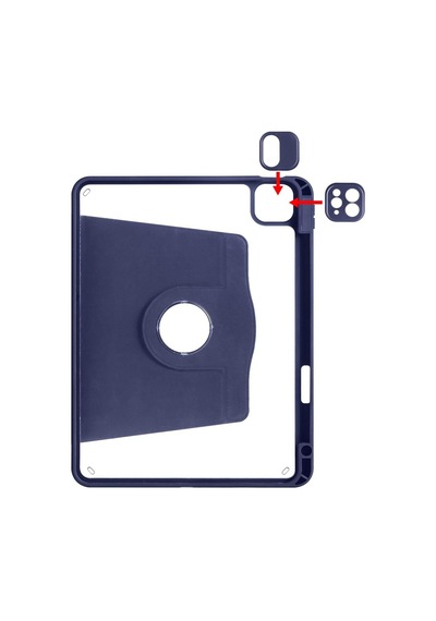 Apple Uyumlu iPad 10.9 2022 10.nesil Kılıf Termik Kalem Bölmeli Dönebilen Standlı Kılıf