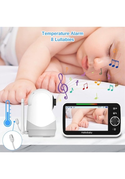 Hellobaby Bebek Monitörü , 3500 Mah Pil, Eco Mod, Gece Görüşlü Kamera Uyumlu Kamera Sistemi