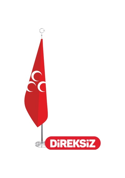 Üç Hilal Kırmızı Makam Bayrağı (Telalı-Simsiz) 100x150 cm