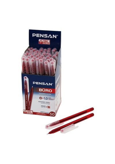 Tükenmez Kalem - Kırmızı Renk - 1.0 Mm Medium Uç Kırmızı