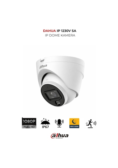 Ipc-hdw1230v-sa-0280b 2mp Starlight Dome Kamera Ip67 Dahili Sesli