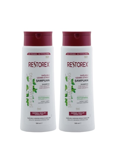 Restorex Normal Saçlar için Sağlıklı Uzama Etkili Şampuan 2 x 550 ML