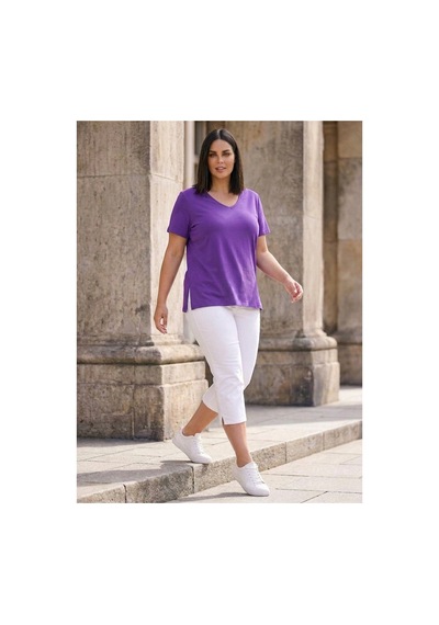 Hanezza Kadın Büyük Beden V Yaka Yanı Yırtmaçlı Pamuklu Viskon T- Shirt Serifikalı Kumaş Mor - 30798238 Mor Hanezza Kadın Büyük Beden V Yaka Yanı Yırtmaçlı Pamuklu Viskon T- Shirt Serifikalı Kumaş Mor - 30798238 Mor