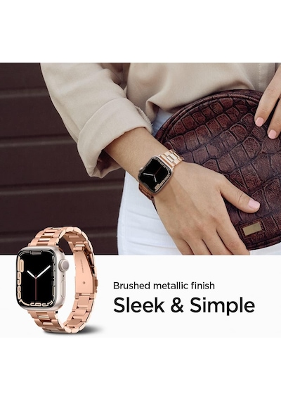 Apple Watch 42mm Seri 12/11/10 İle Uyumlu Kordon Kayış Band Modern Fit Rose Gold - 061mp25944 Çok Renkli
