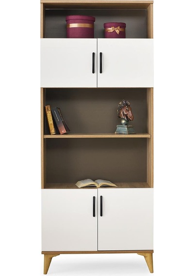 Kumsal Dolaplı 5 Raflı Kitaplık 80x30x195cm 001 Kumsal Dolaplı 5 Raflı Kitaplık 80x30x195cm 001