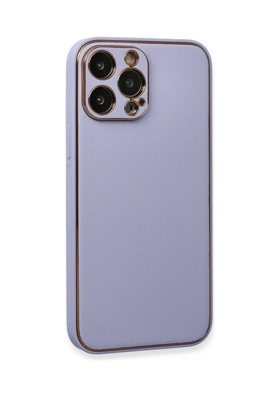 Newface Apple iPhone Uyumlu 13 Pro Kılıf Coco Deri Silikon Kapak - Semeglbl - 6 Açık Lila