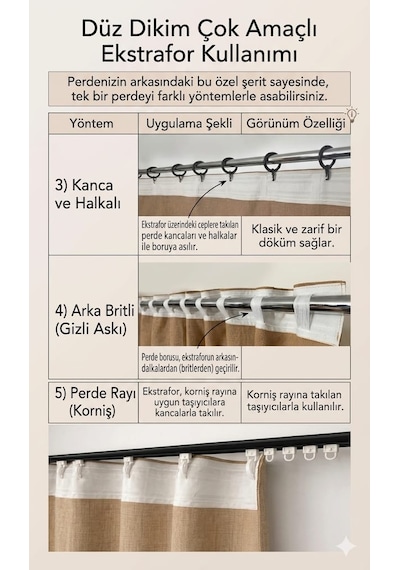 Keten Fonluk Perde Rüstik Ve Kornişe Uygun Düz Dikim Gri-melanj