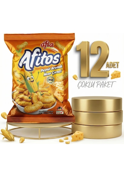 Afia Afitos Peynir Aromalı Mısır Çerezi 12x50 Gr